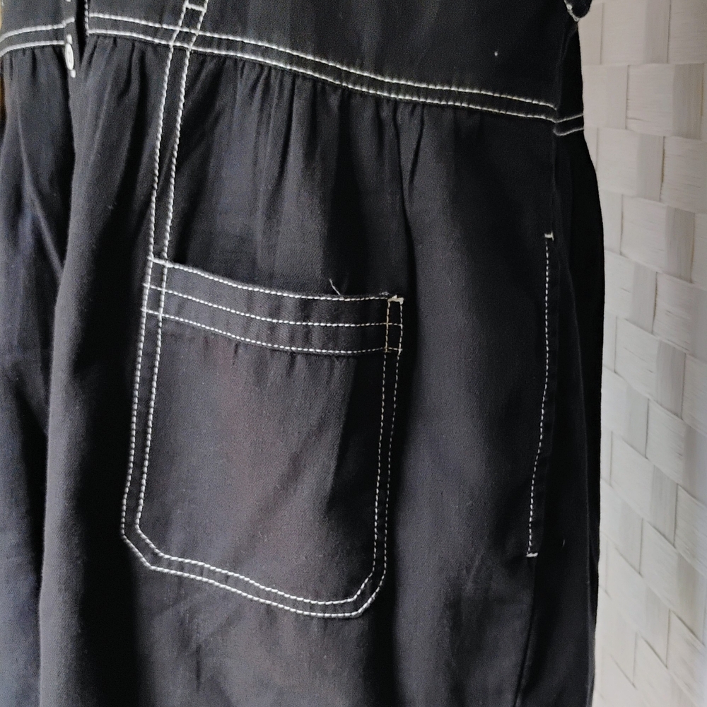 Free People Black Sleeveless Dress with White Stitching - Picture 6 of 7